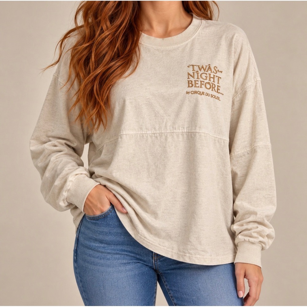 Spirit Jersey Cirque du Soleil Twas the Night Before Small Beige Good Holiday